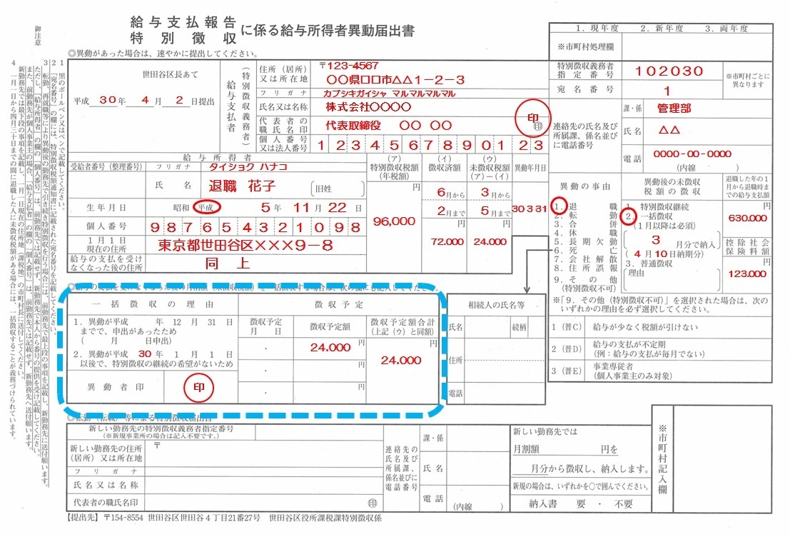 2 書類で行う会社事務 書き方 記入例 提出先